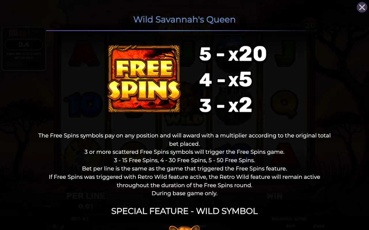 Free — Retro Wild Savannahs Queen