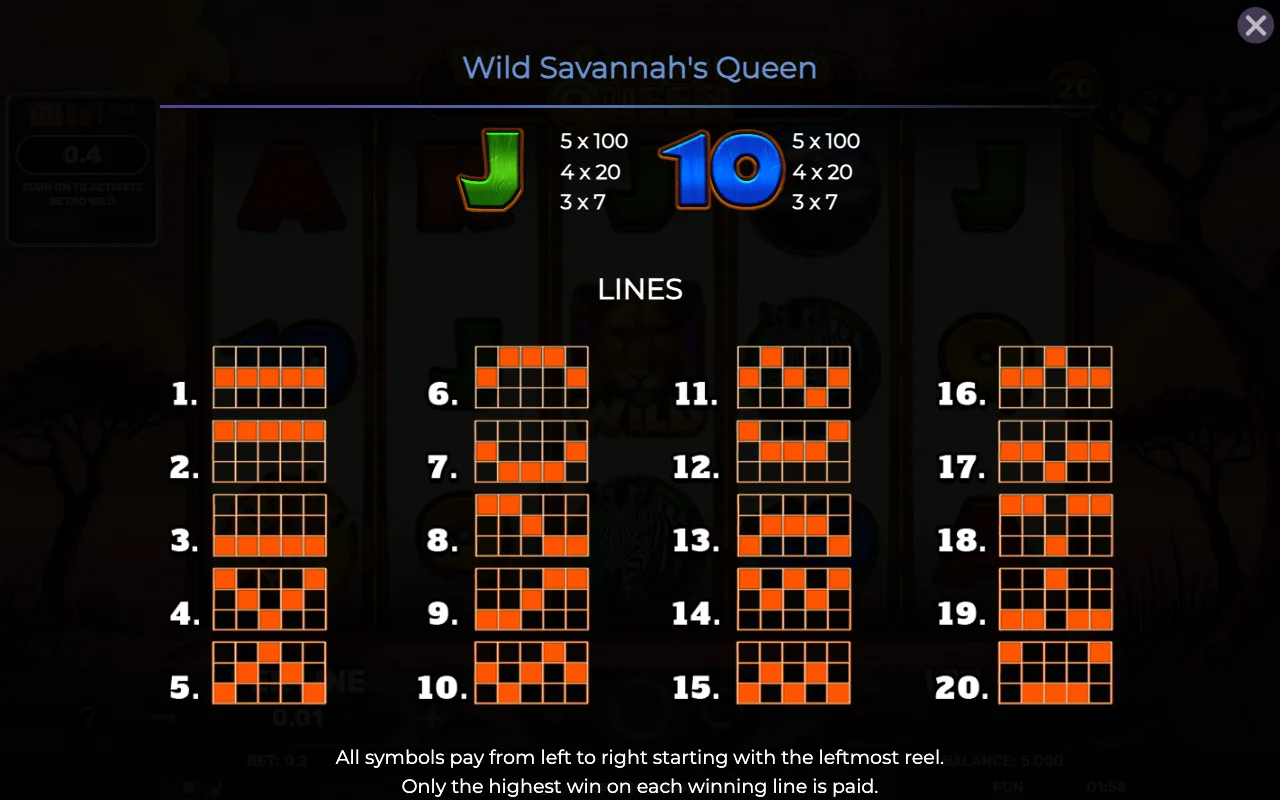 Lines — Retro Wild Savannahs Queen