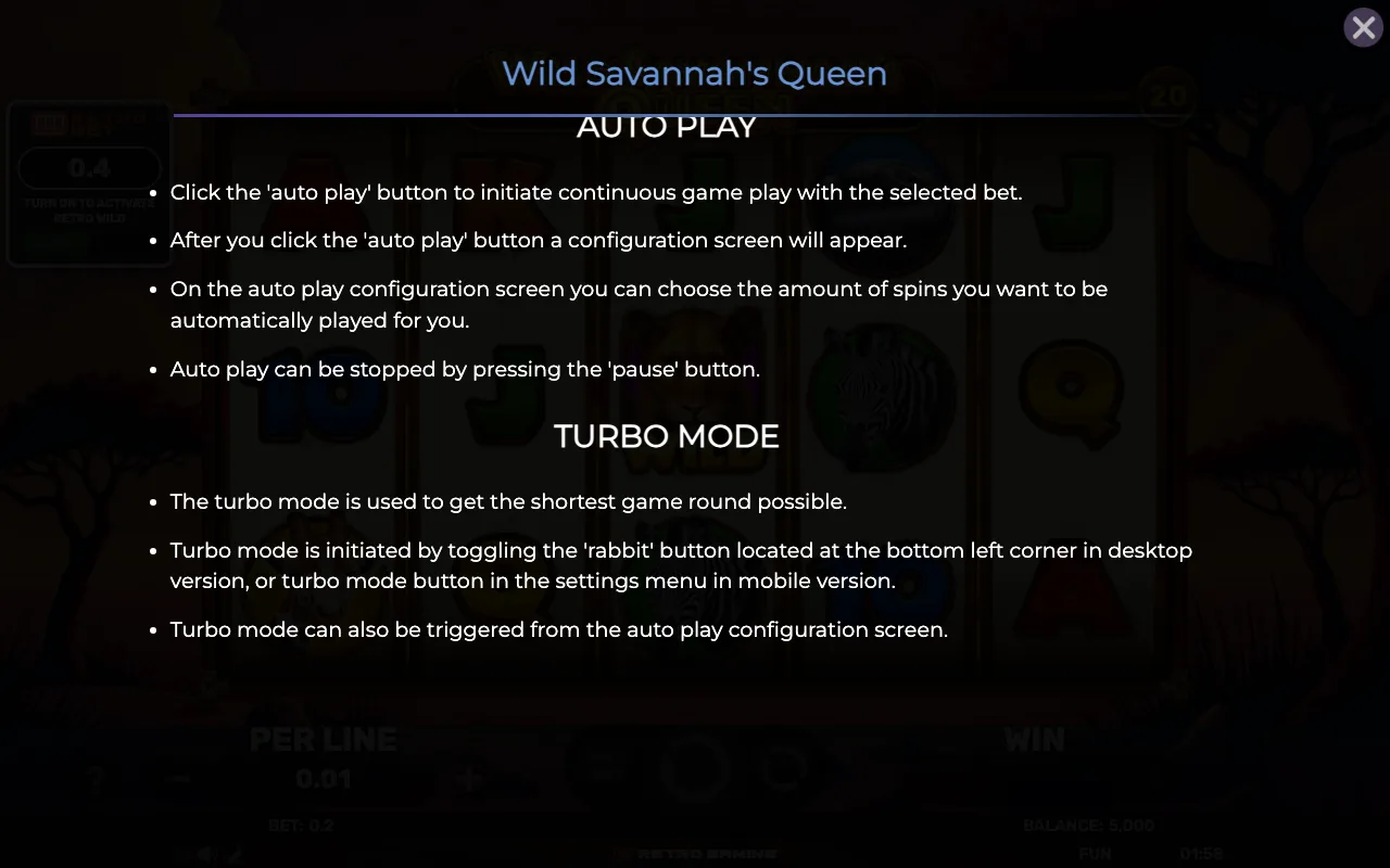Game rules, page 8 — Retro Wild Savannahs Queen