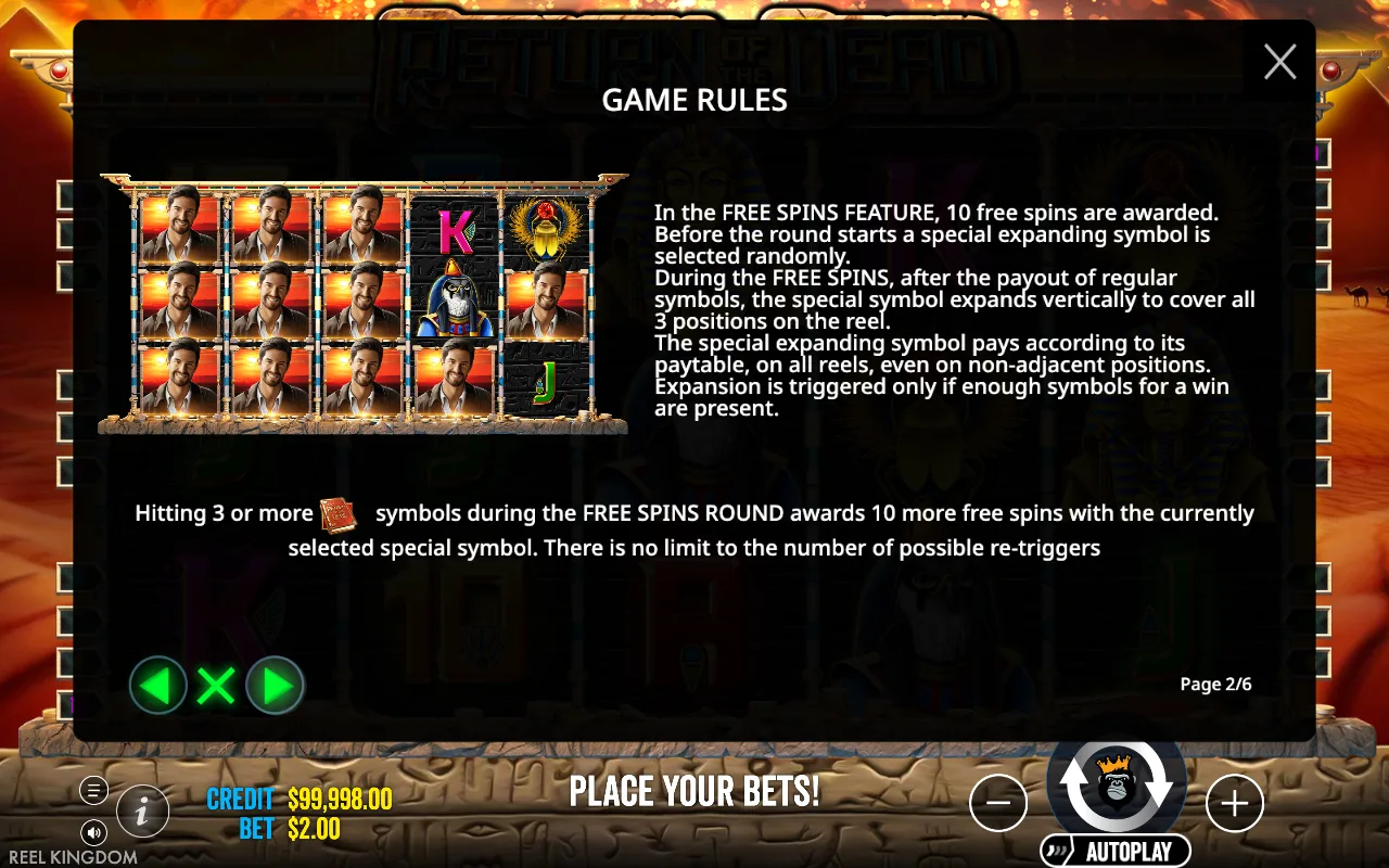Game rules — Return of the Dead