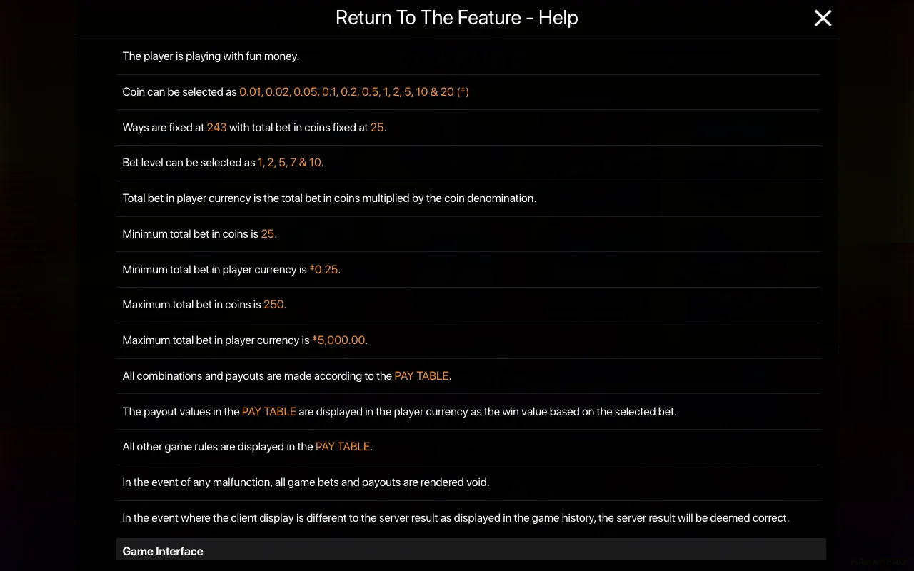 Spielregeln, Seite 1 — Return To The Feature