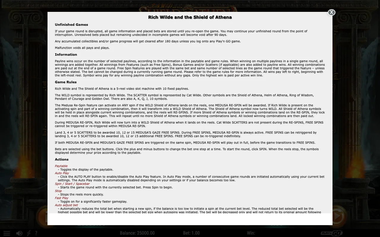 Game rules, page 1 — Rich Wilde and the Shield of Athena