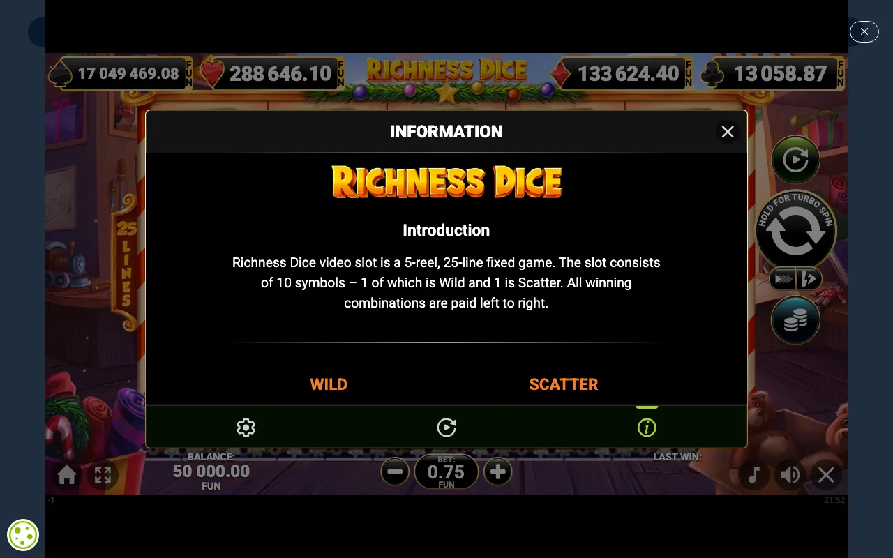 Game rules, page 1 — Richness Dice