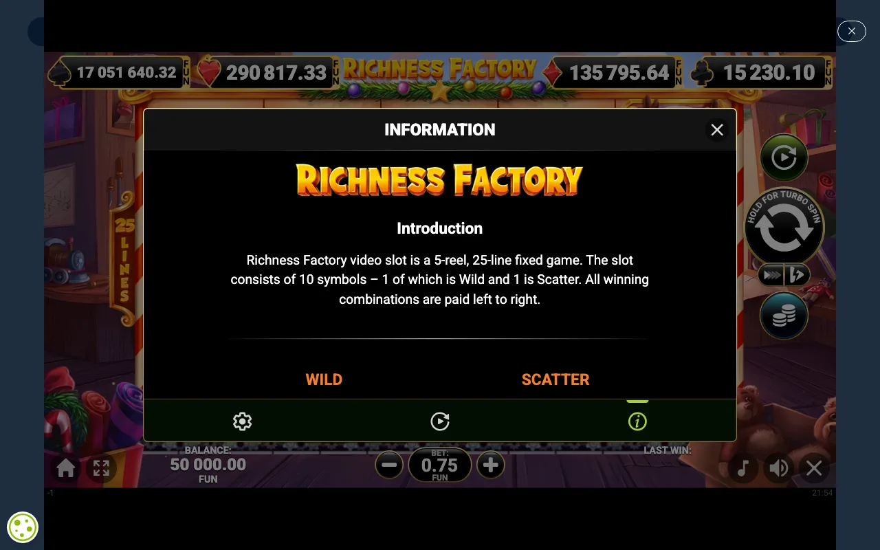 Game rules, page 1 — Richness Factory