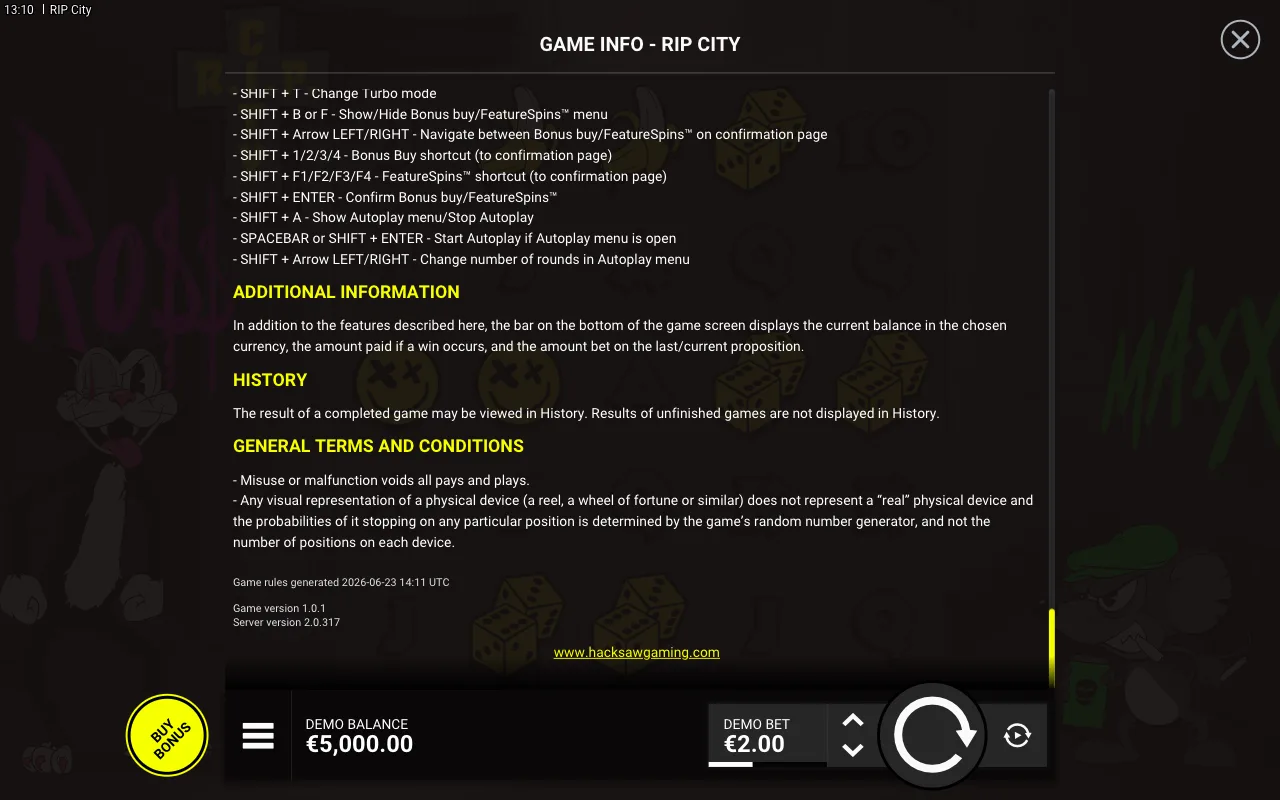 Game rules, page 8 — RIP City
