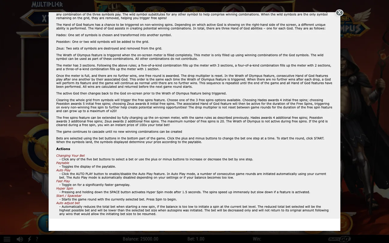 Game rules, page 2 — Rise of Olympus
