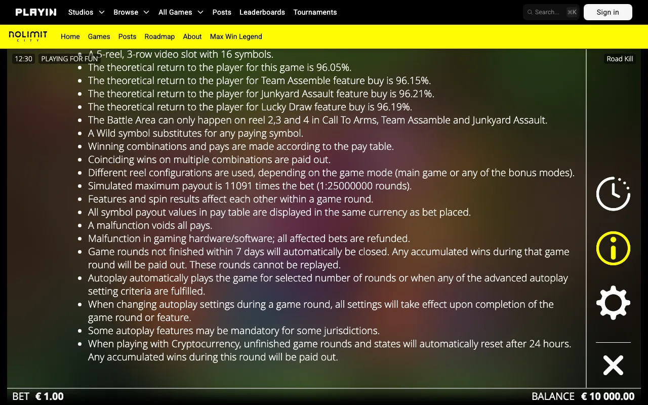 Game rules, page 3 — Roadkill