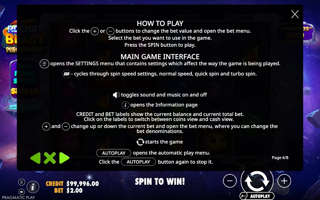 How to play — Rocket Blast Megaways