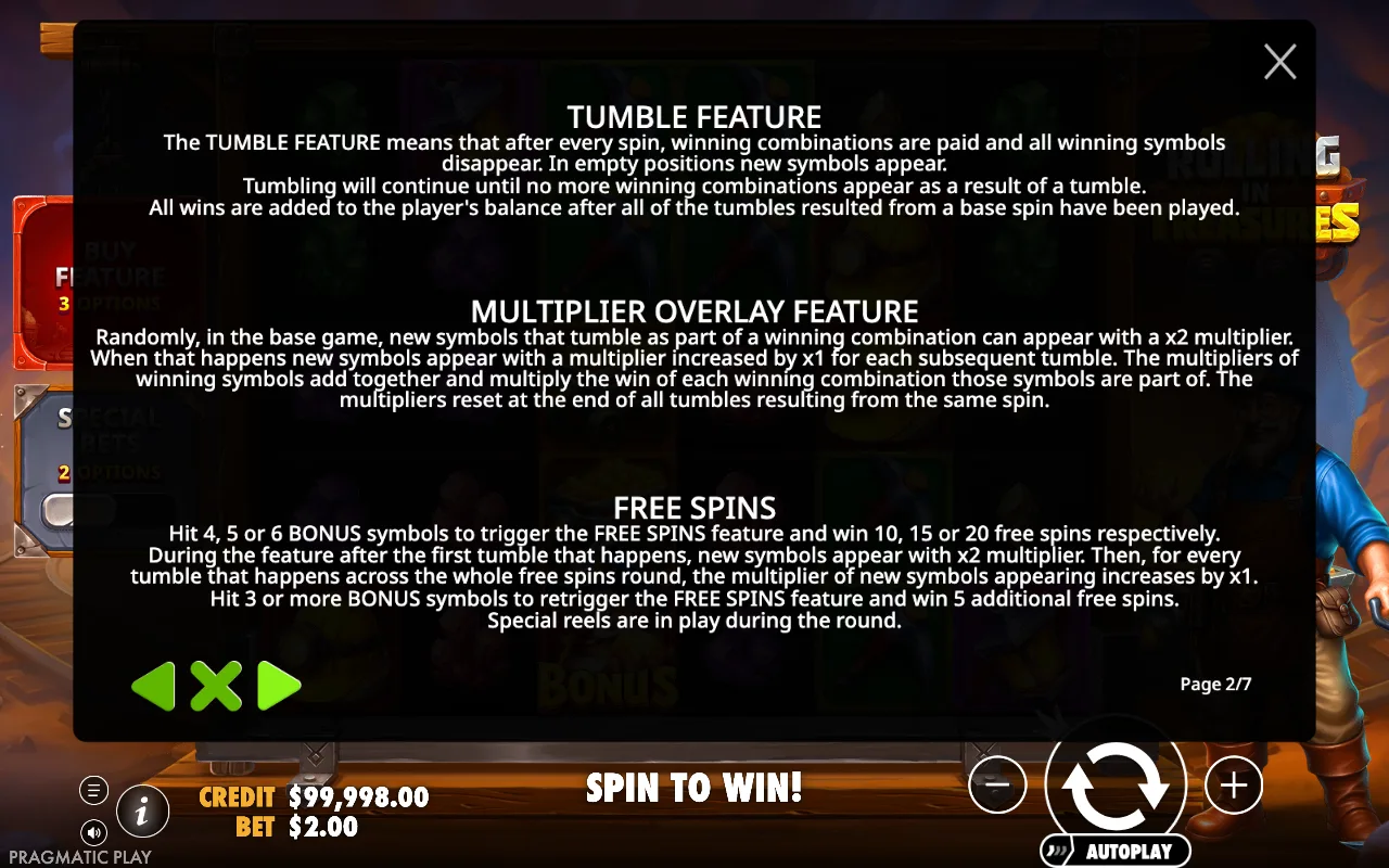 Tumble feature — Rolling in Treasures