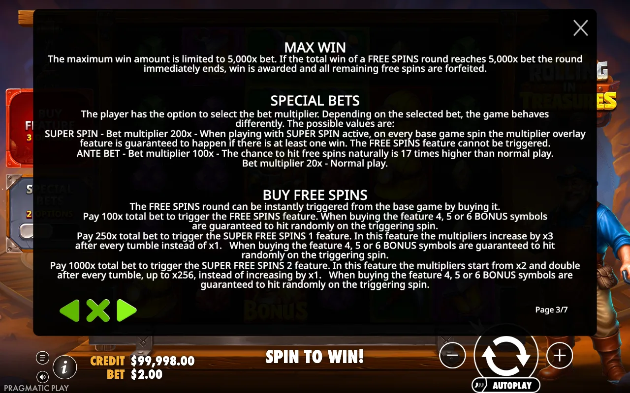 Max win — Rolling in Treasures