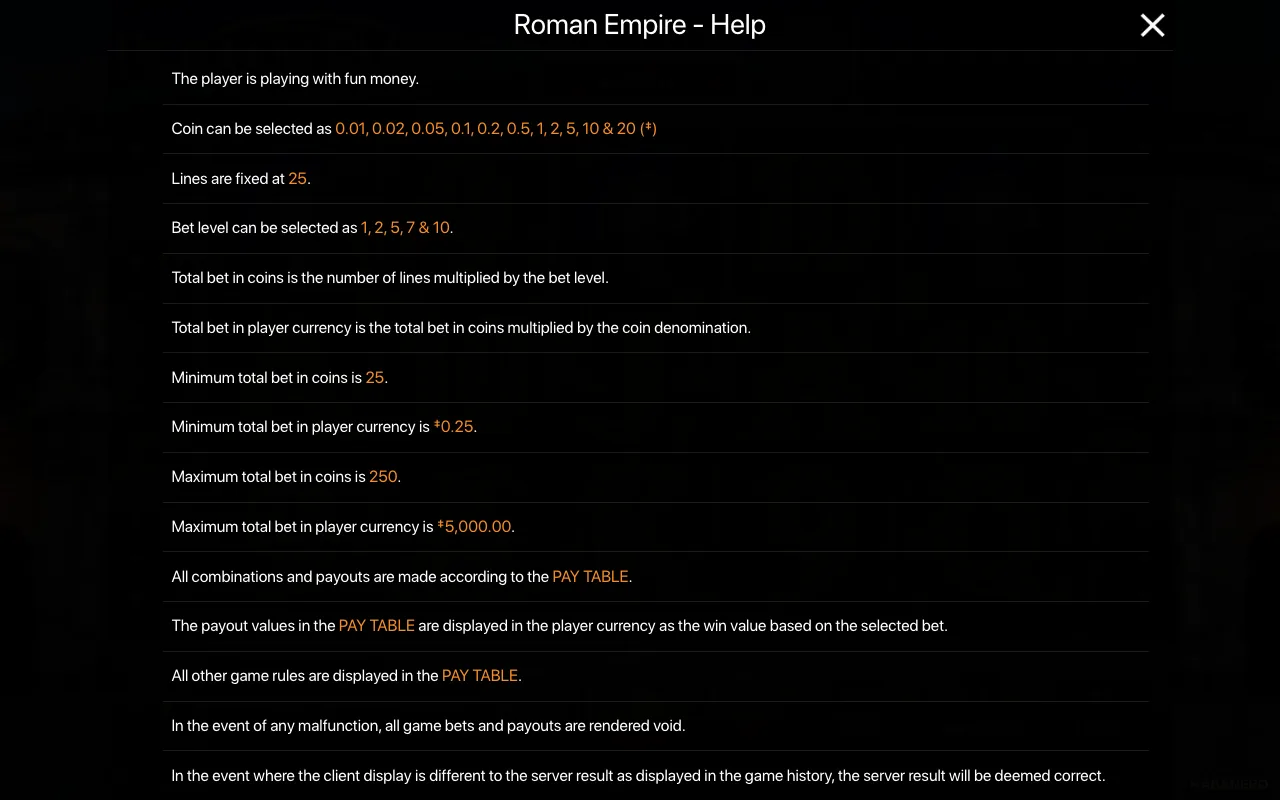 Spielregeln, Seite 1 — Roman Empire