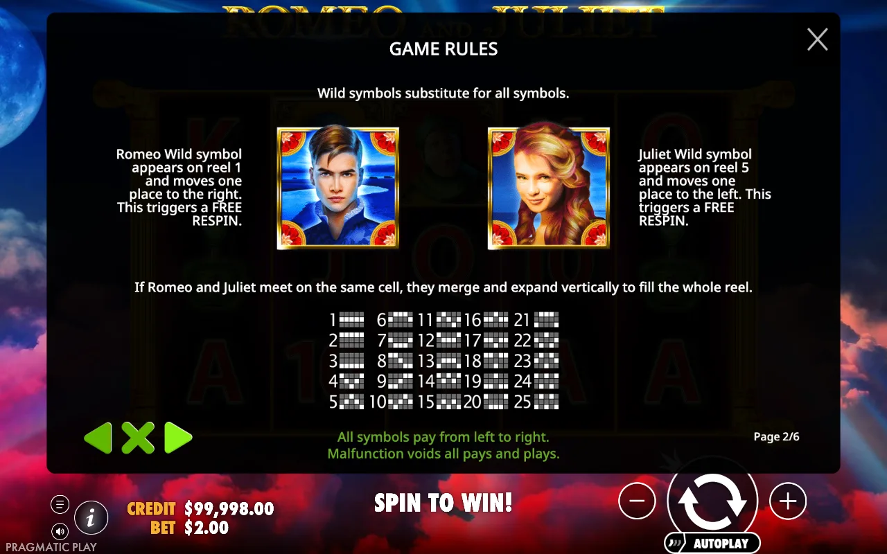 Game rules — Romeo and Juliet