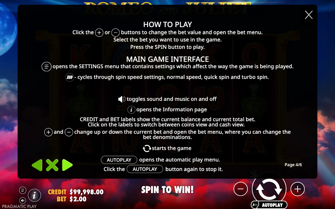 How to play — Romeo and Juliet