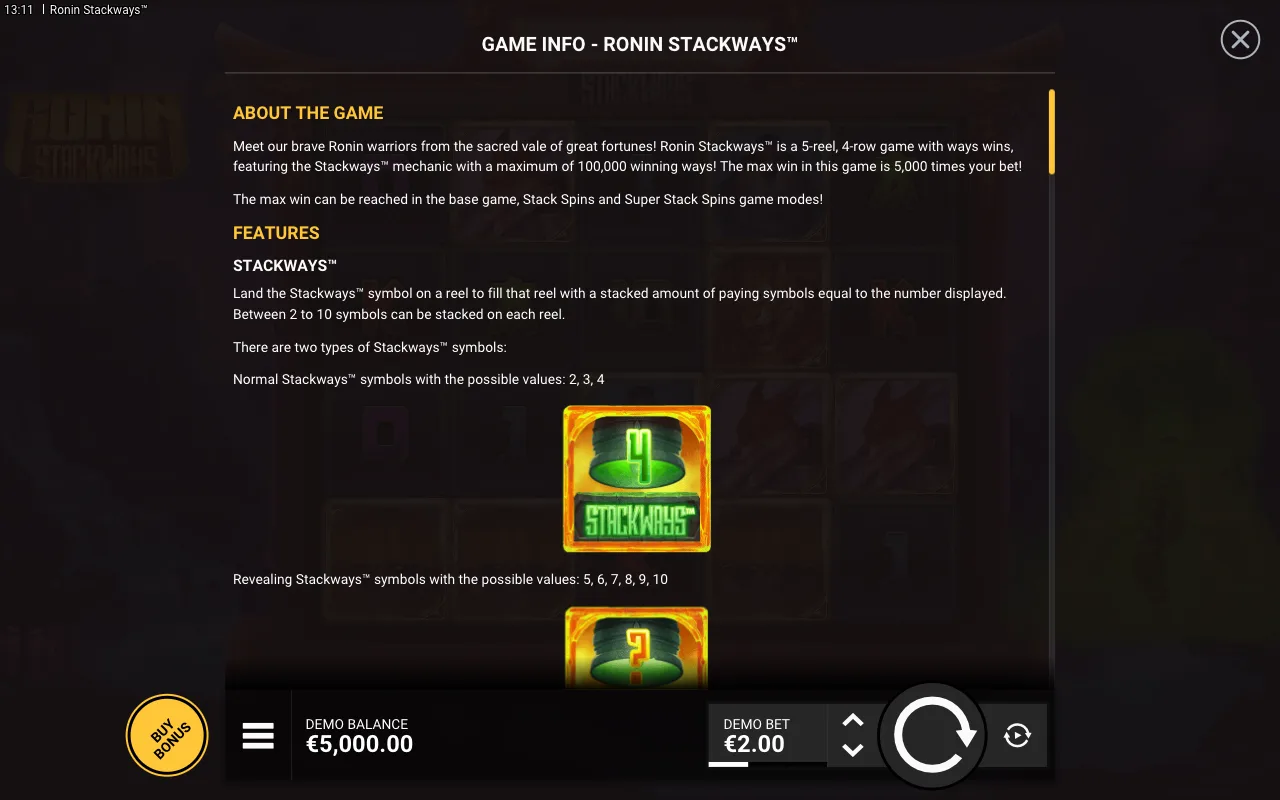 Game rules, page 1 — Ronin Stackways