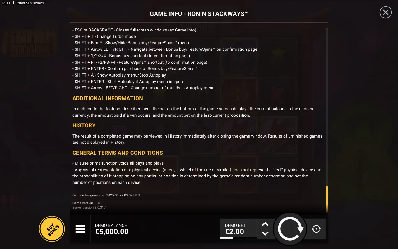 Game rules, page 7 — Ronin Stackways