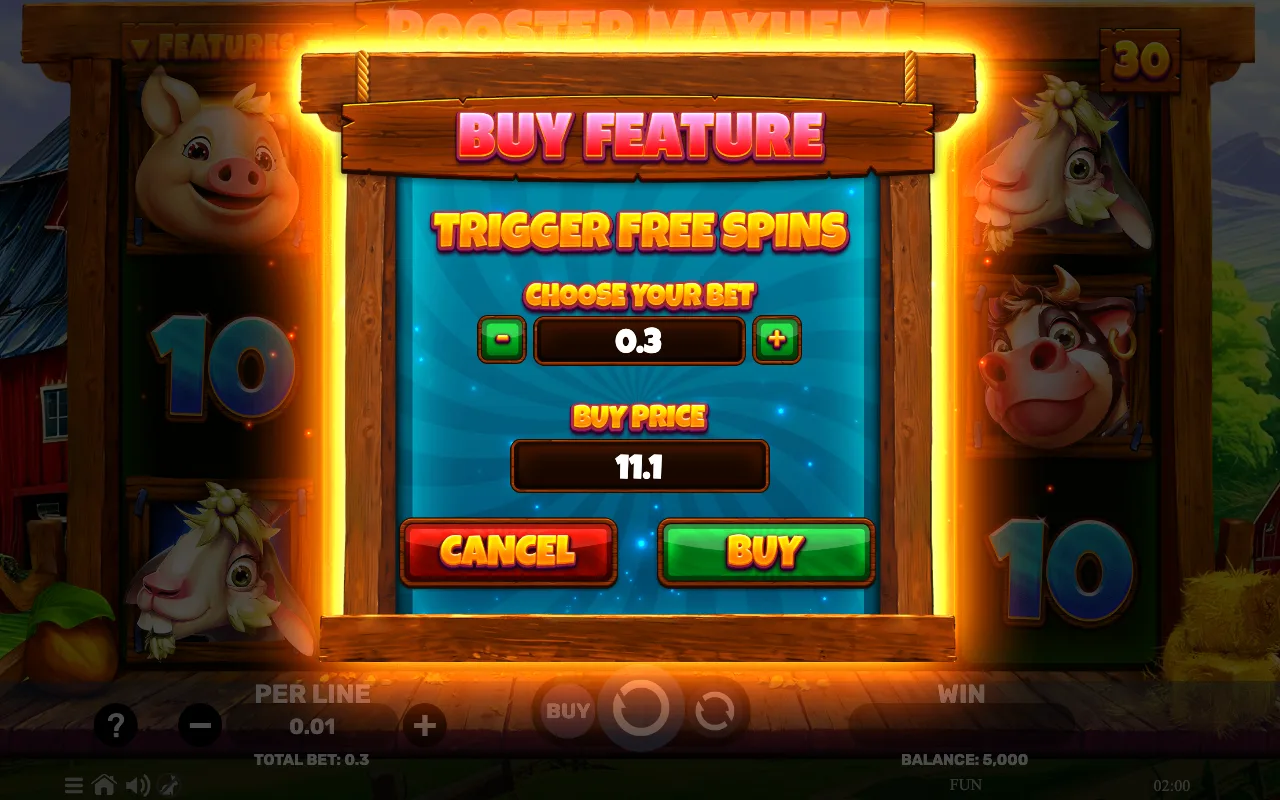 Buying the feature — Rooster Mayhem Farm Outbreak