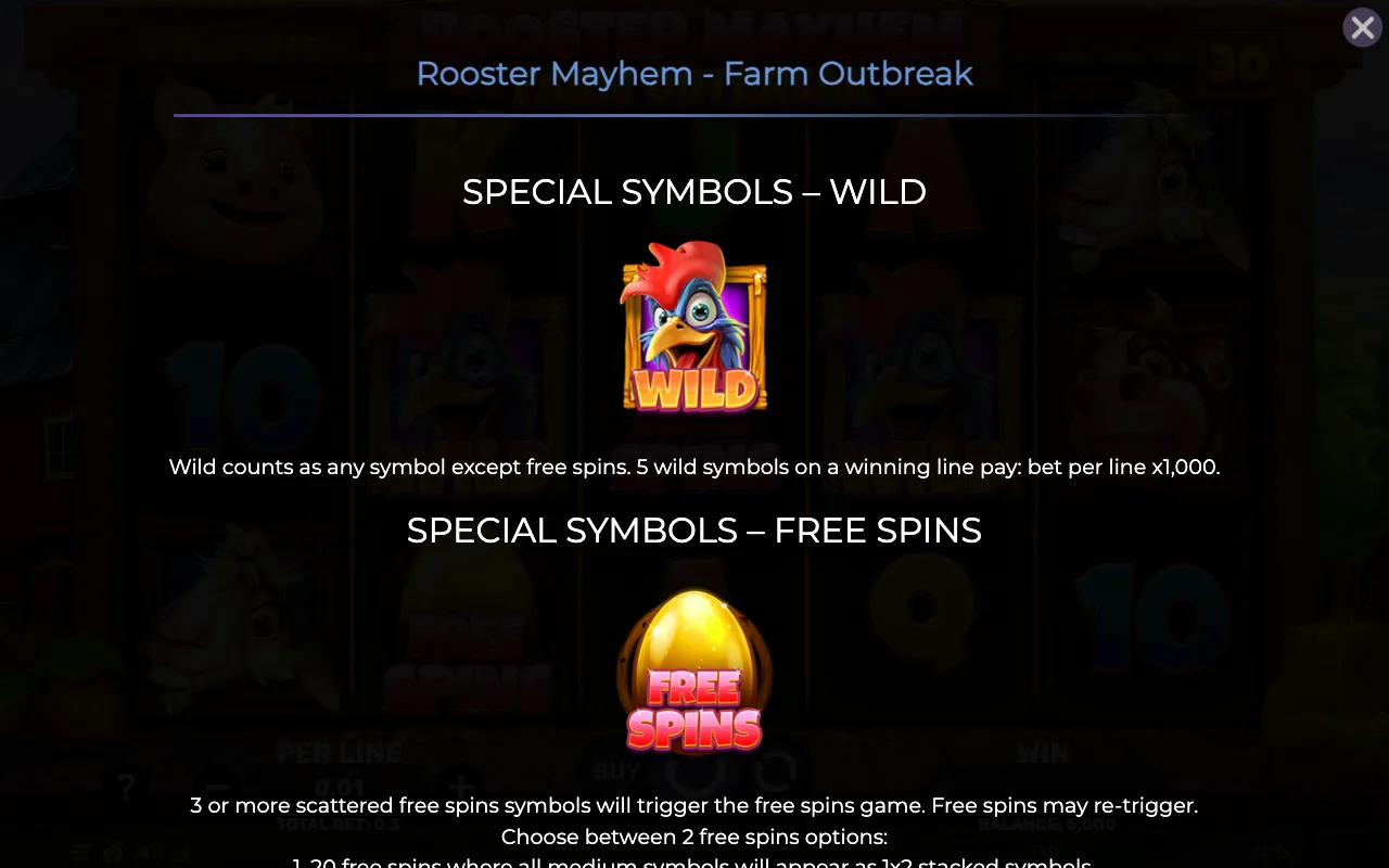 Special symbols - wild — Rooster Mayhem Farm Outbreak