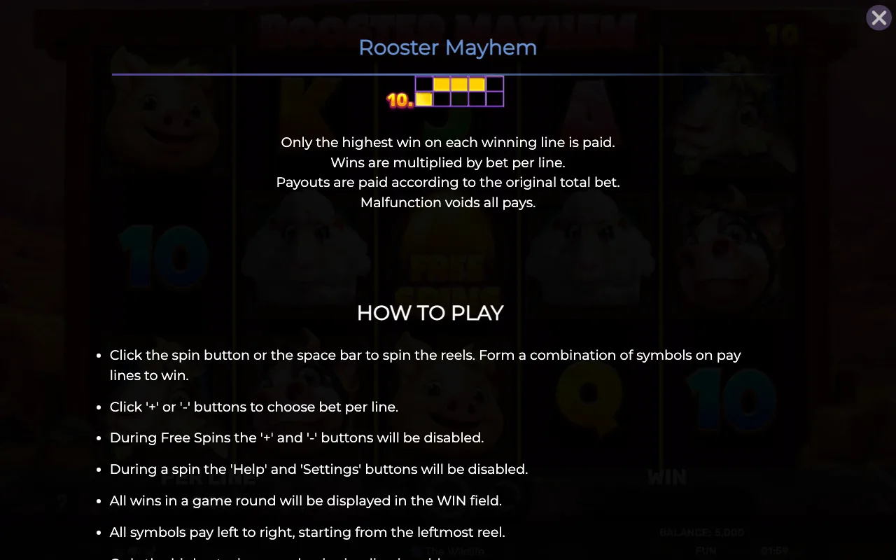 Game rules, page 6 — Rooster Mayhem