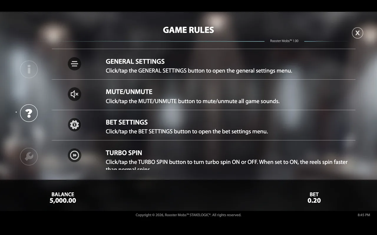 Game rules — Rooster Mobs
