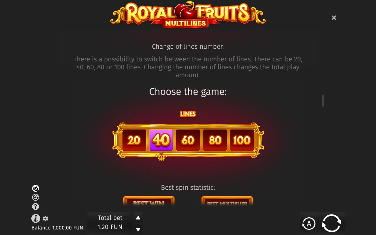 Game rules, page 4 — Royal Fruits Multilines