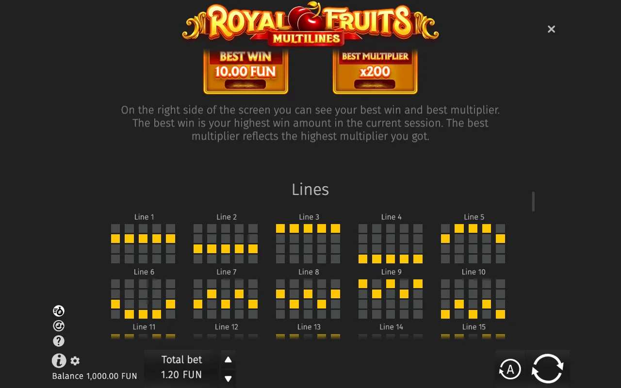 Game rules, page 5 — Royal Fruits Multilines