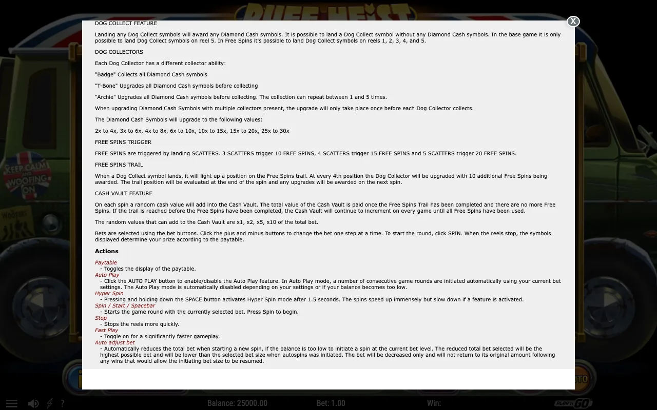 Game rules, page 2 — Ruff Heist