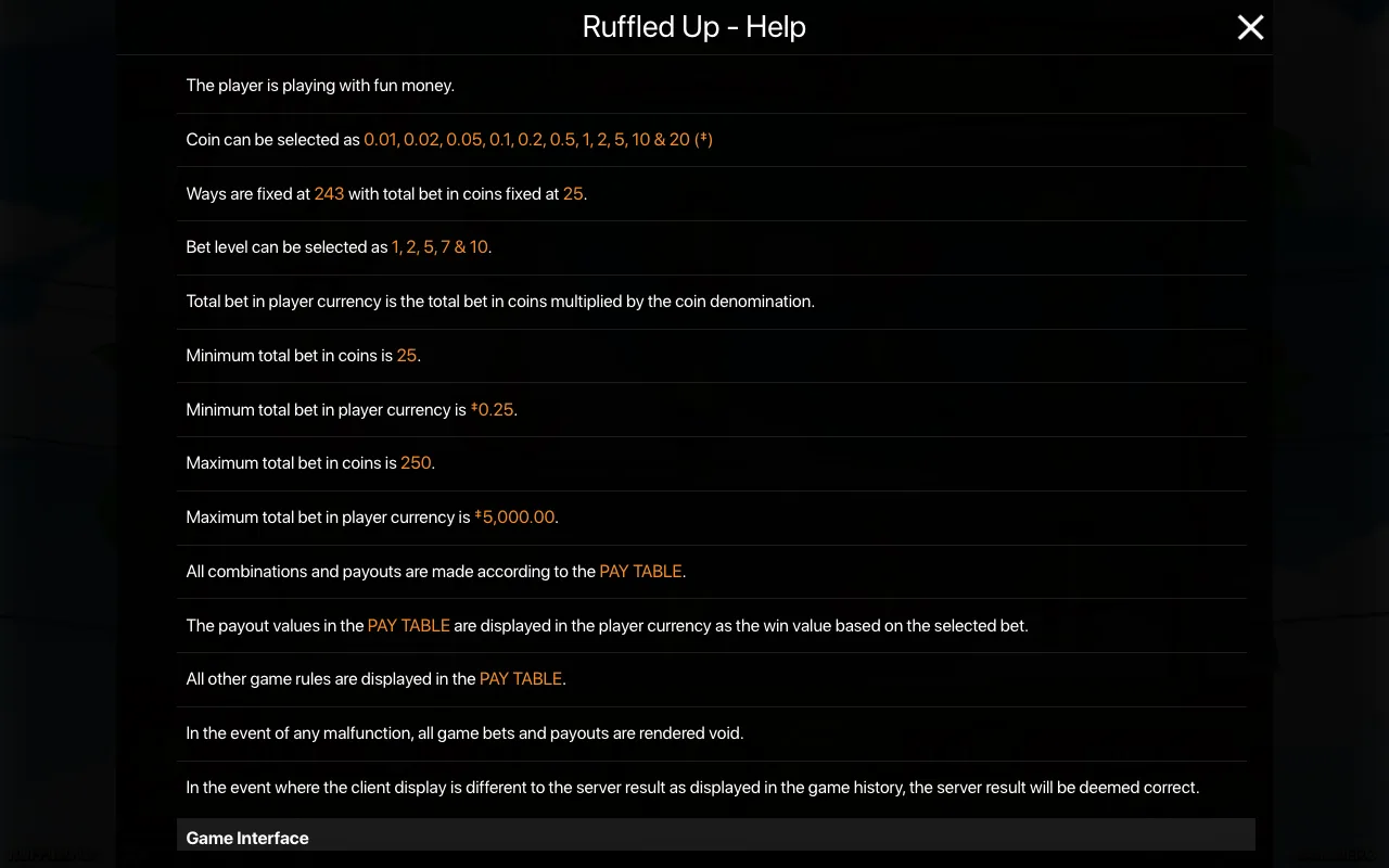 Game rules, page 1 — Ruffled Up