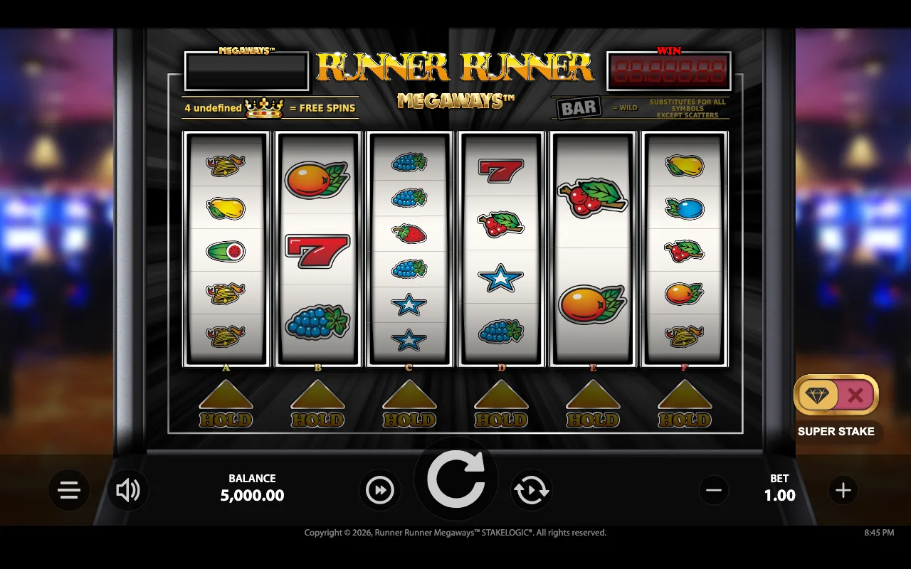 The base game — Runner Runner Megaways
