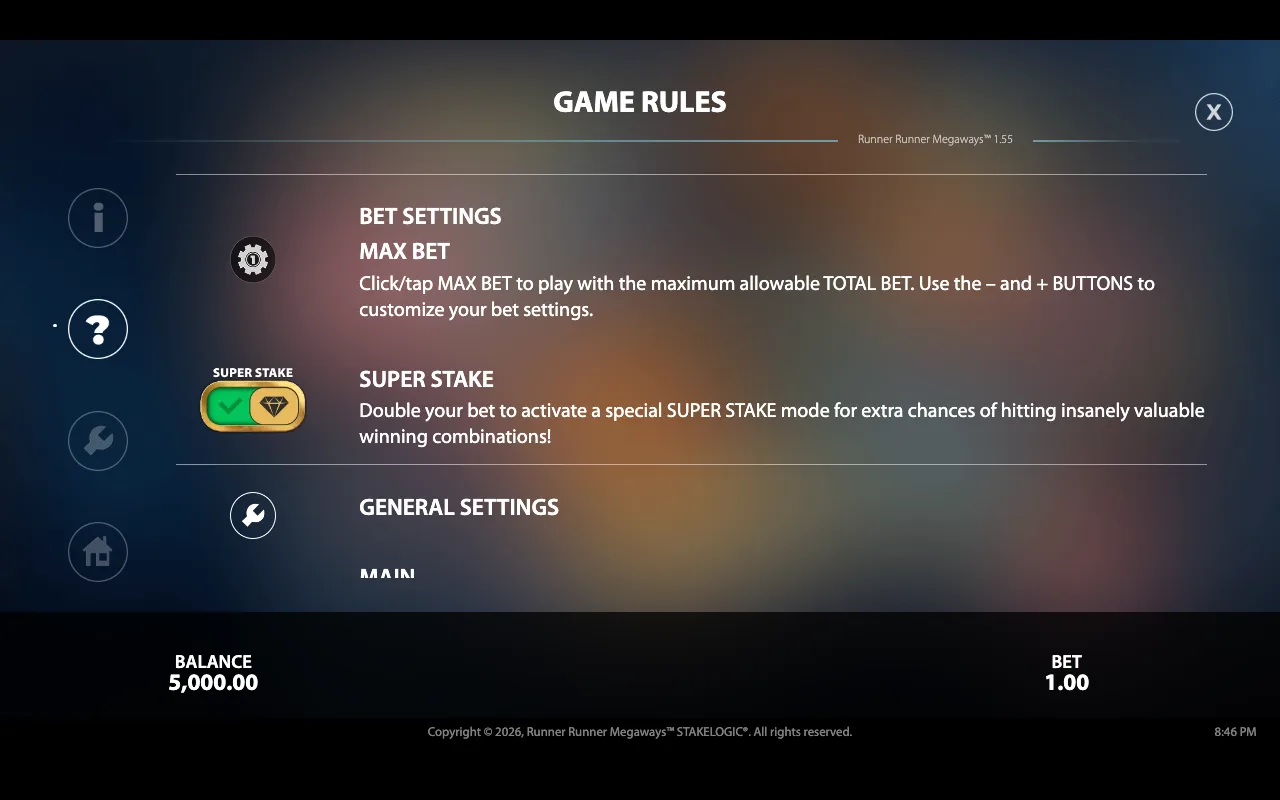 Game rules — Runner Runner Megaways