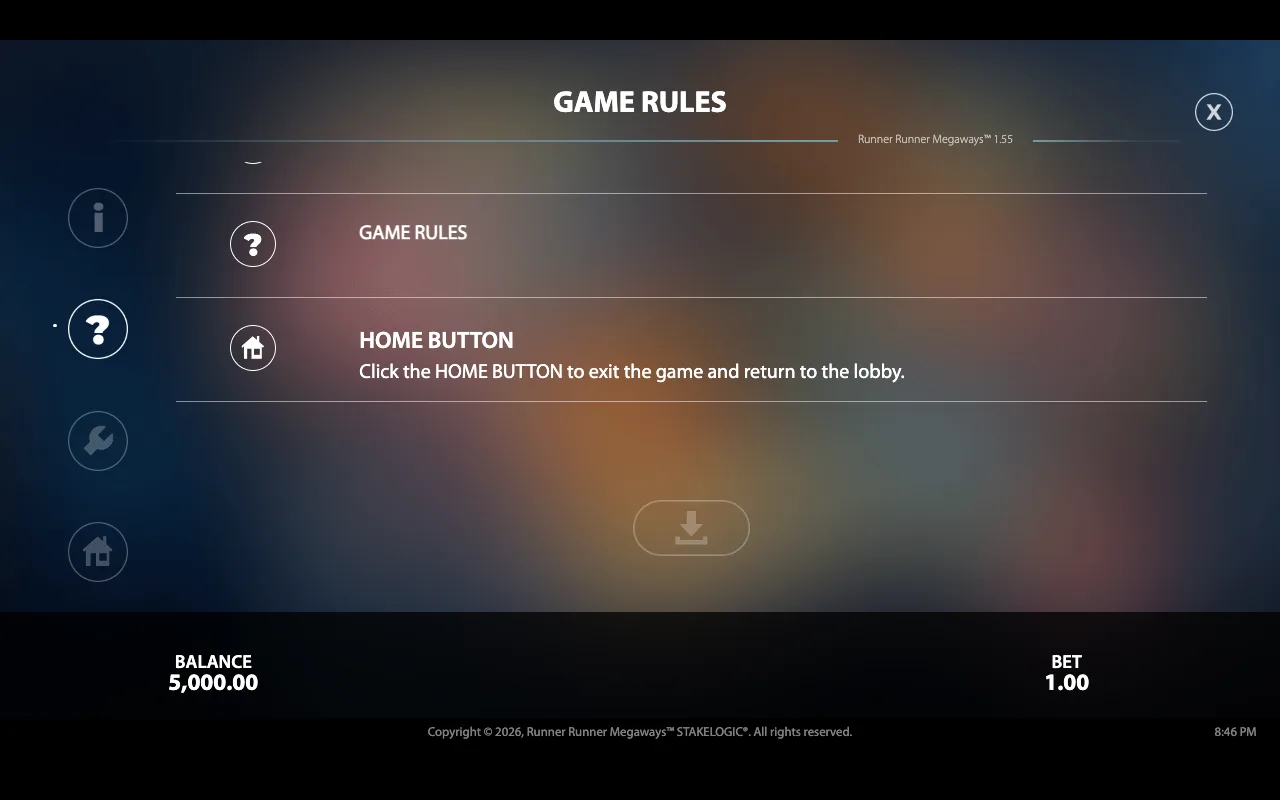 Game rules, page 8 — Runner Runner Megaways
