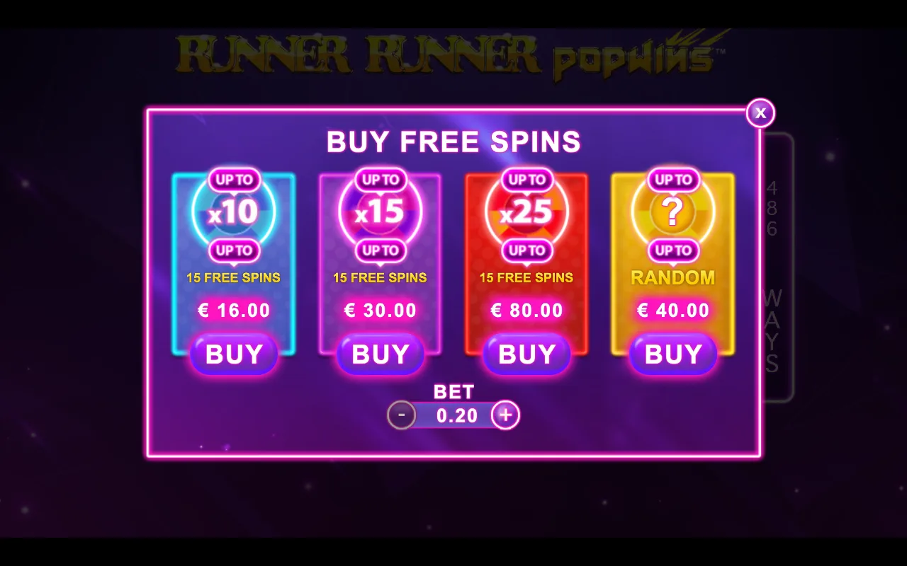 Buying the feature — Runner Runner Popwins