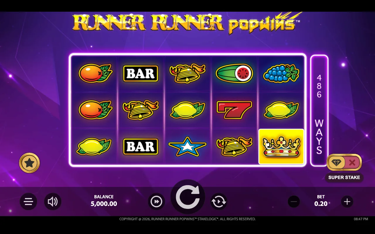 The base game — Runner Runner Popwins