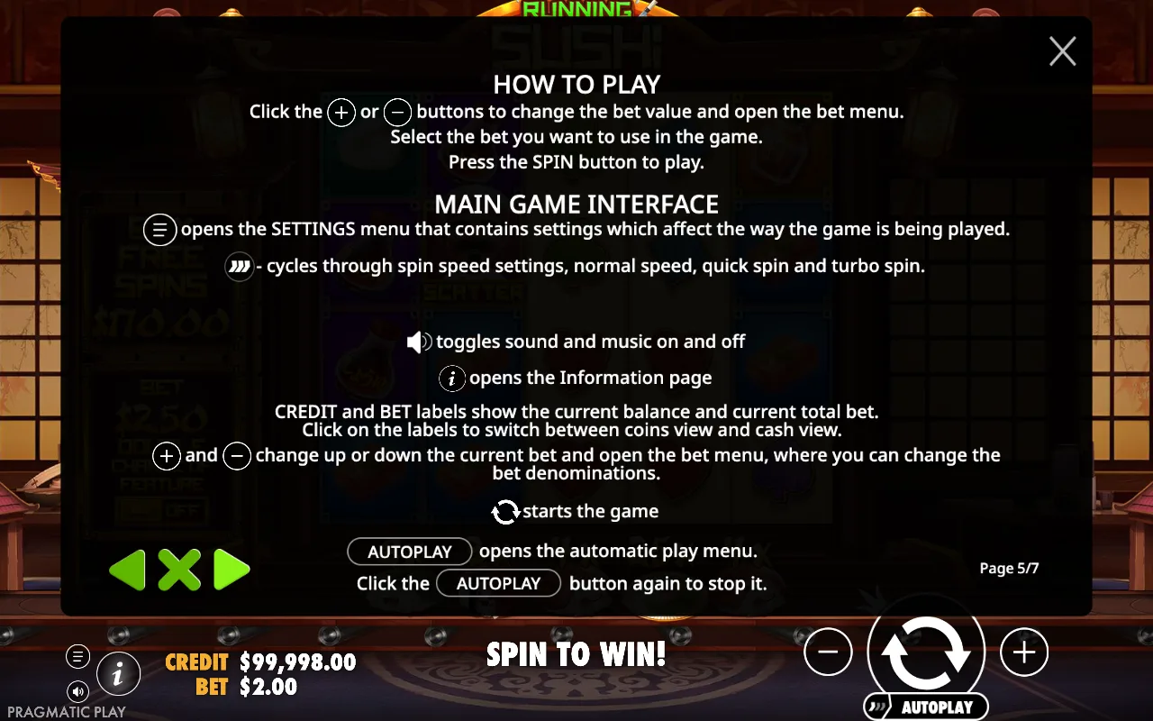 How to play — Running Sushi