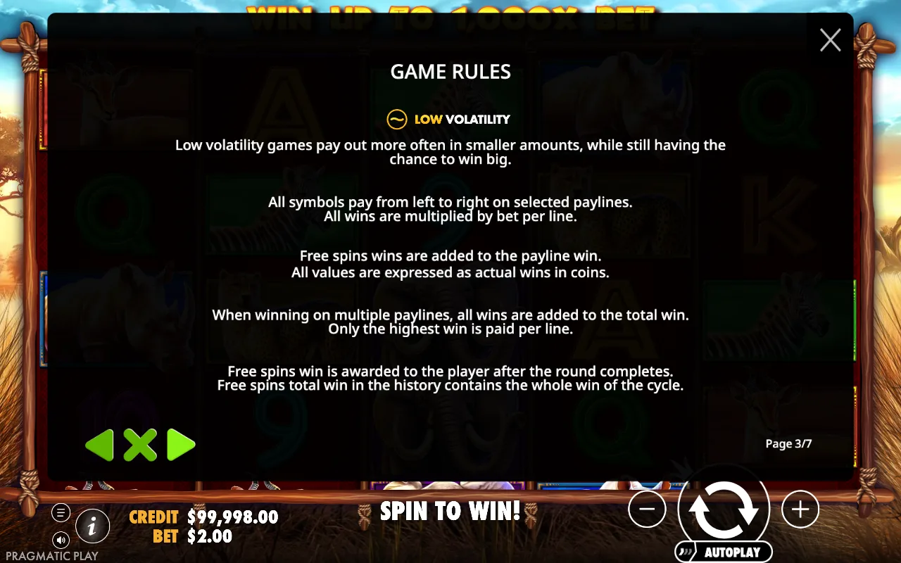 Game rules — Safari King