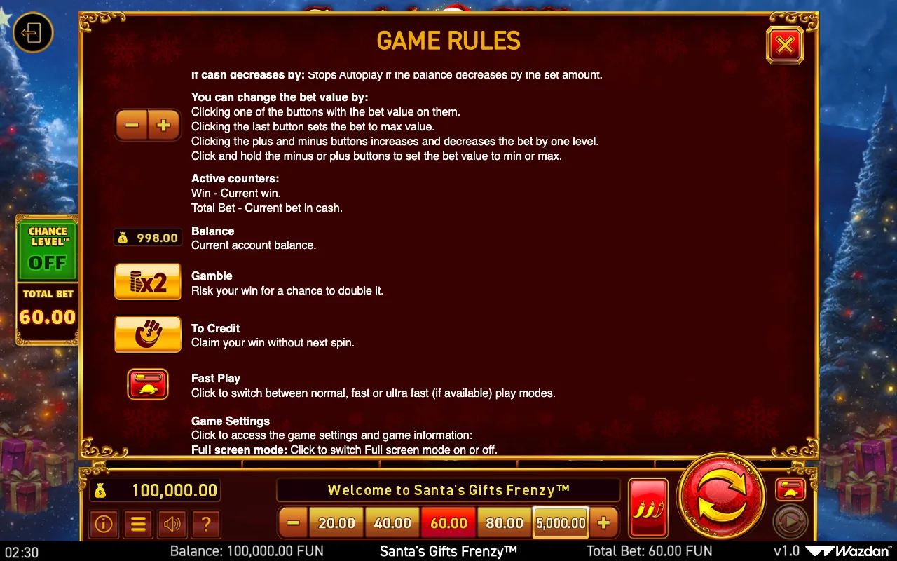 Game rules, page 11 — Santas Gifts Frenzy