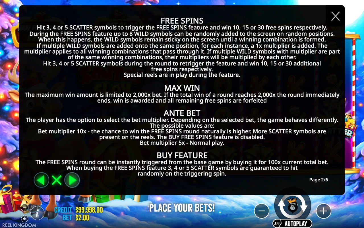 Free spins — Santa's Slay