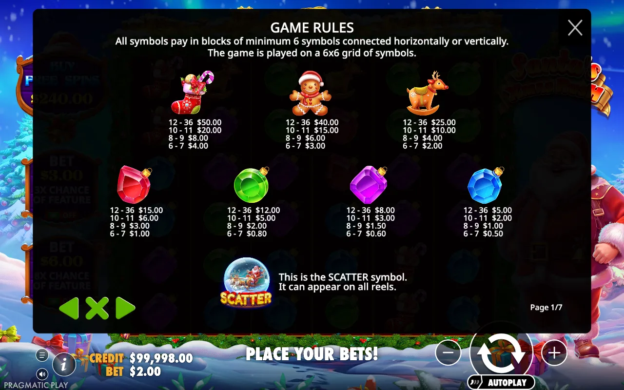 Game rules, page 1 — Santa's Xmas Rush