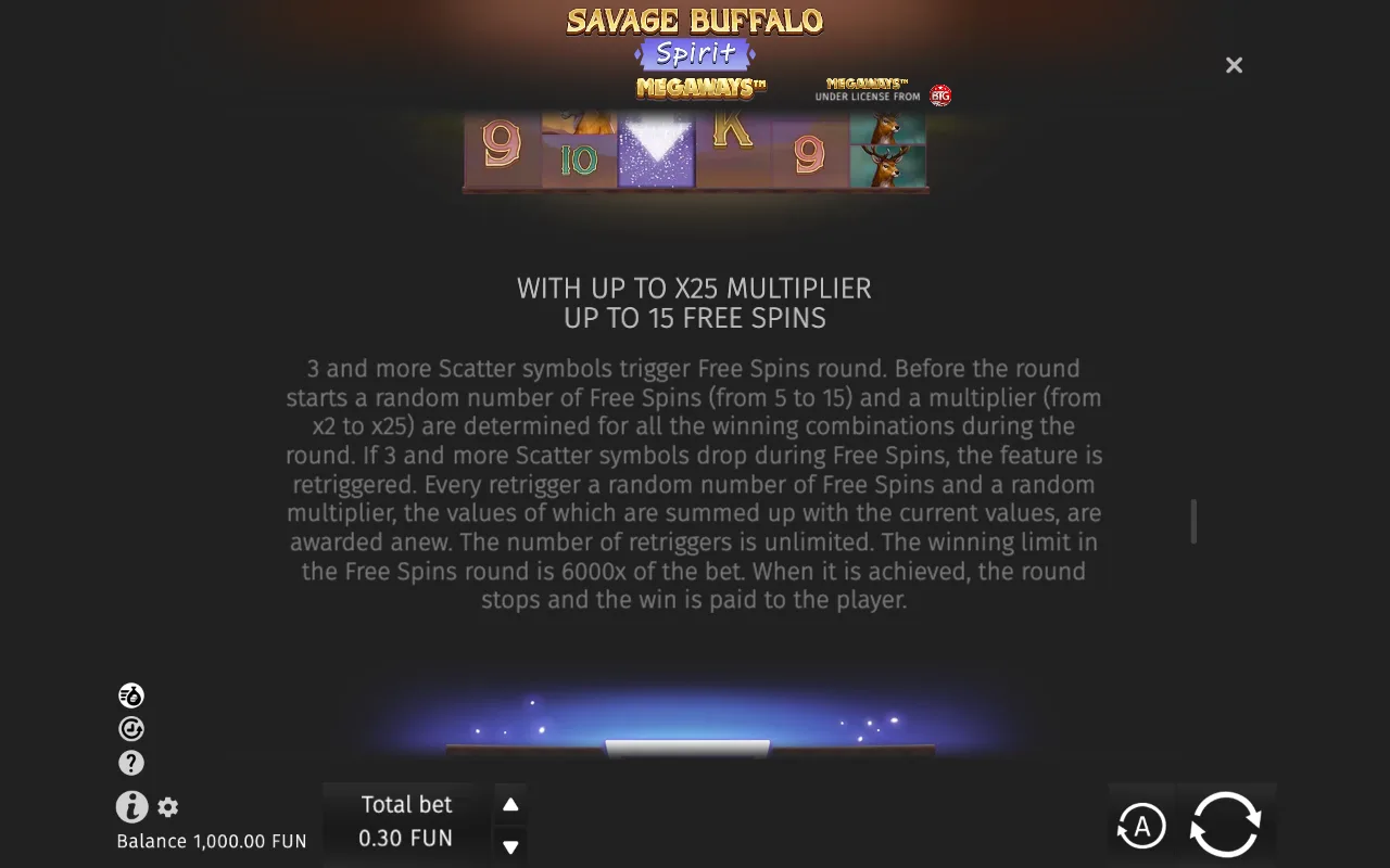 Game rules, page 4 — Savage Buffalo Spirit Megaways