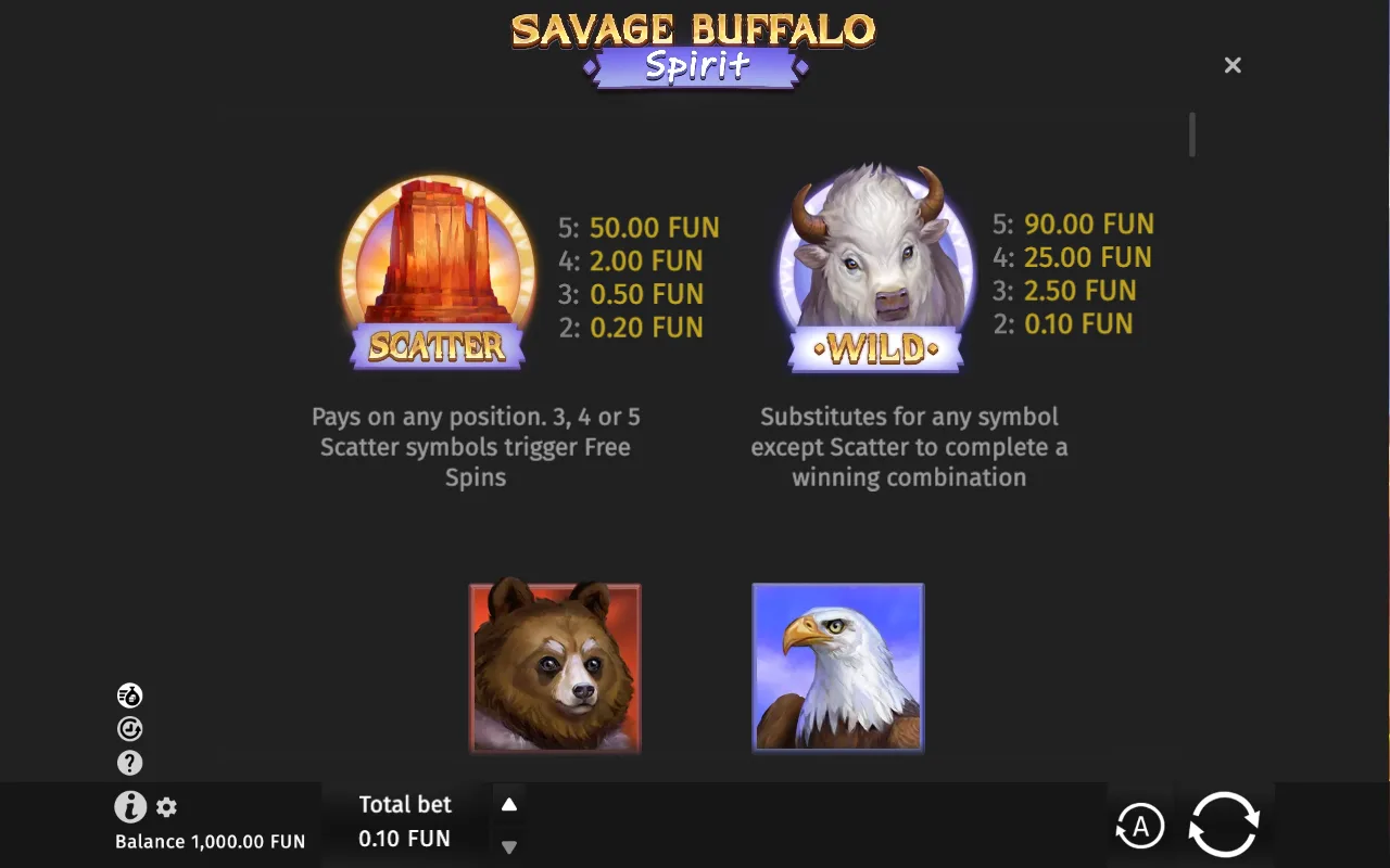 Game rules, page 1 — Savage Buffalo Spirit