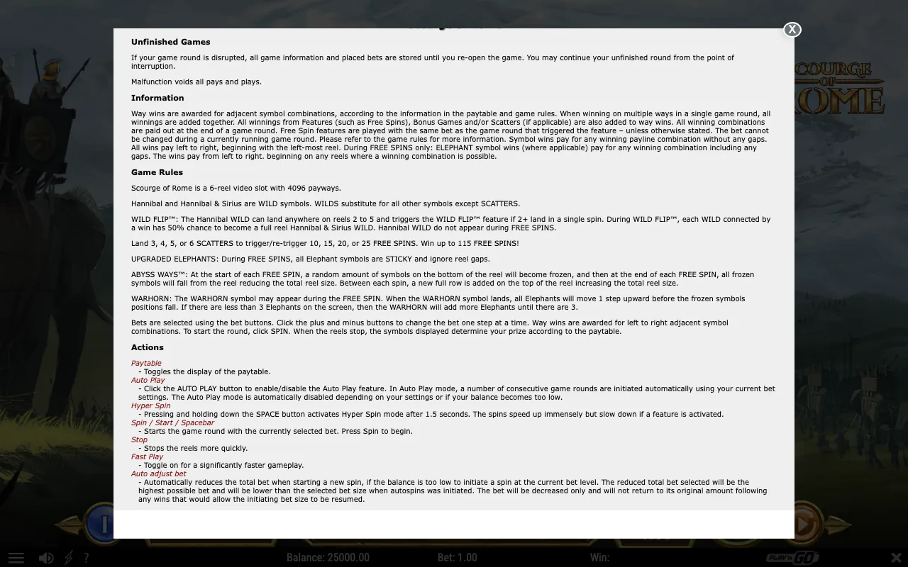 Game rules, page 2 — Scourge of Rome