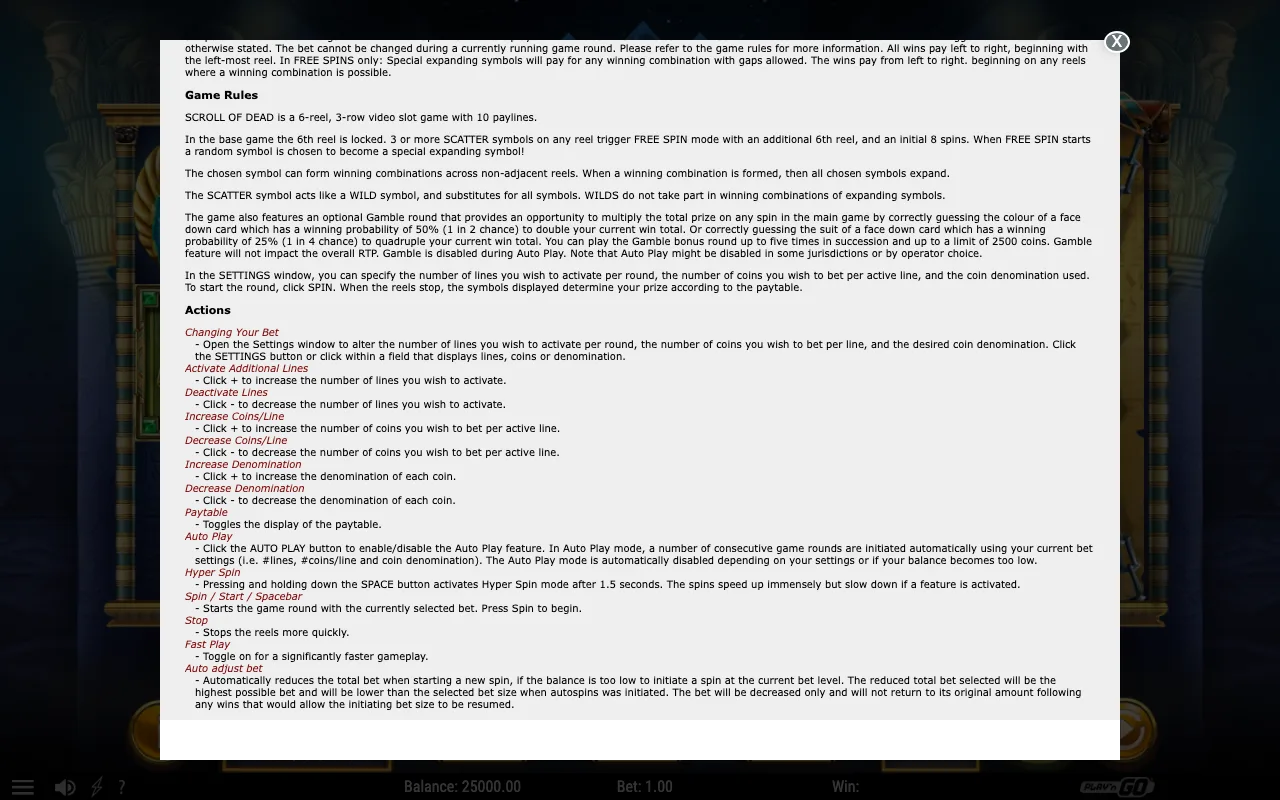 Game rules, page 2 — Scroll of Dead