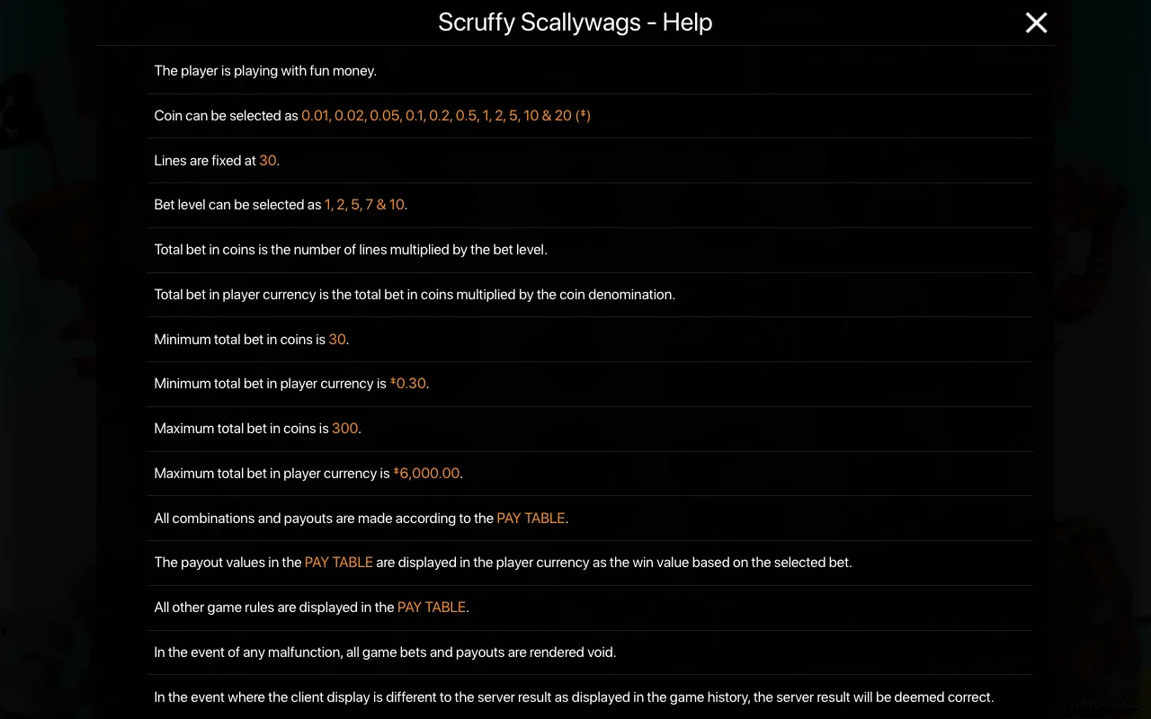 Spielregeln, Seite 1 — Scruffy Scallywags