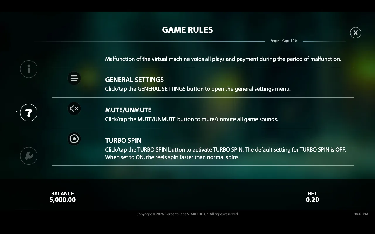 Game rules — Serpent Cage