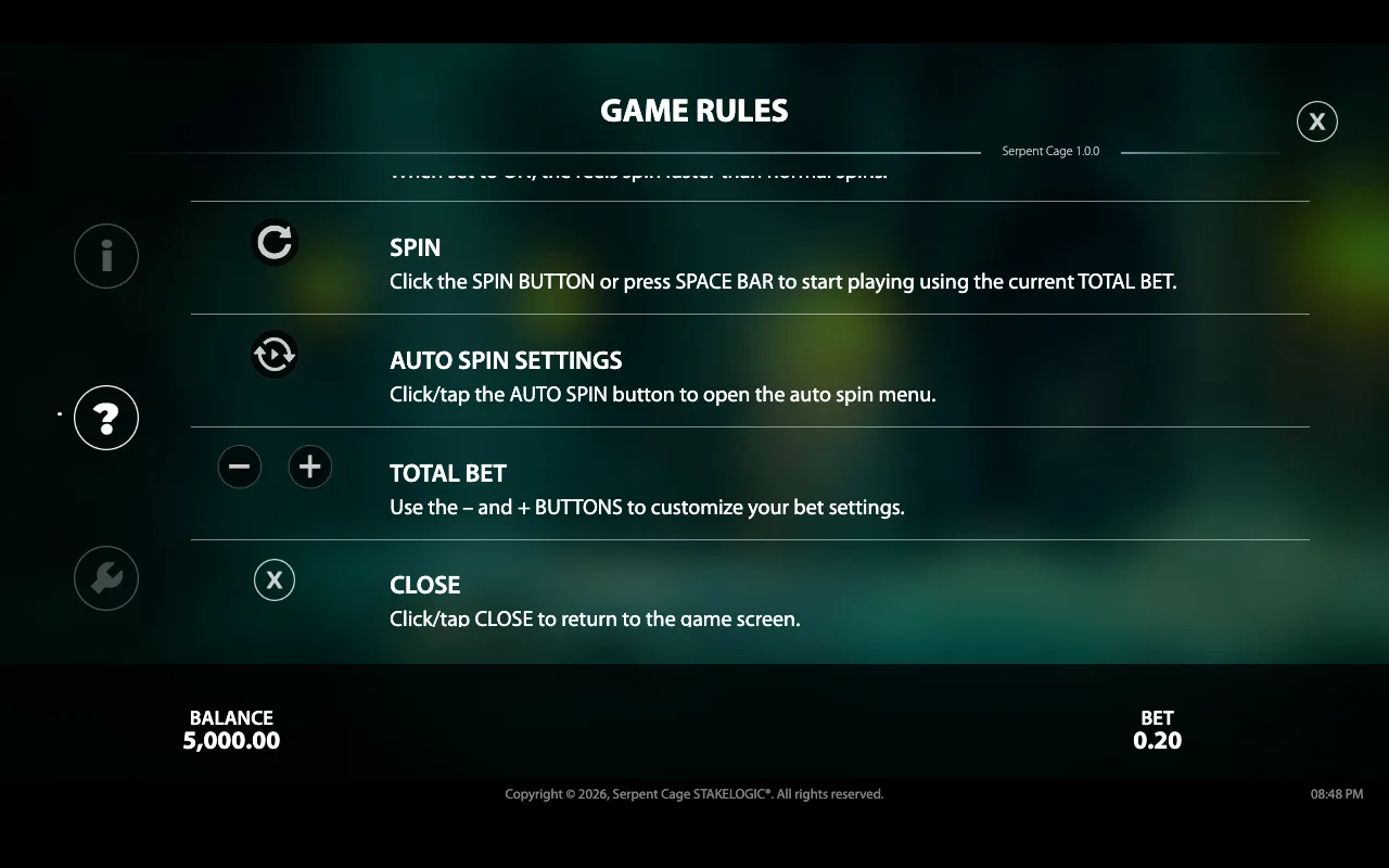 Game rules — Serpent Cage
