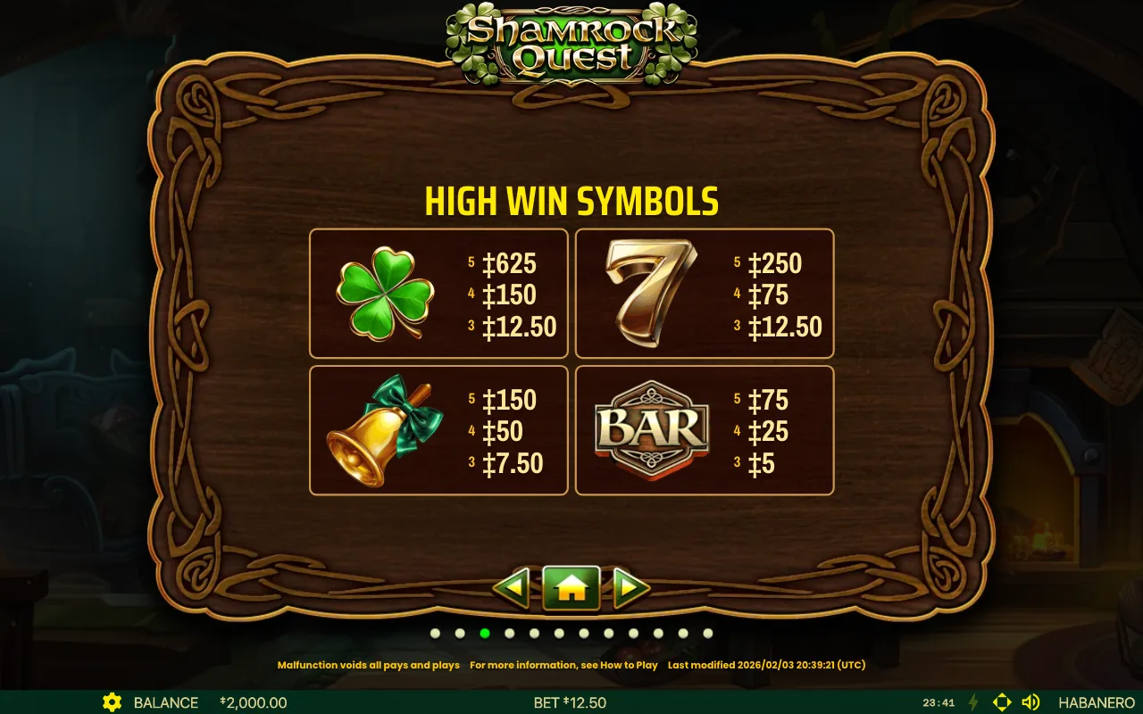 High win symbols — Shamrock Quest