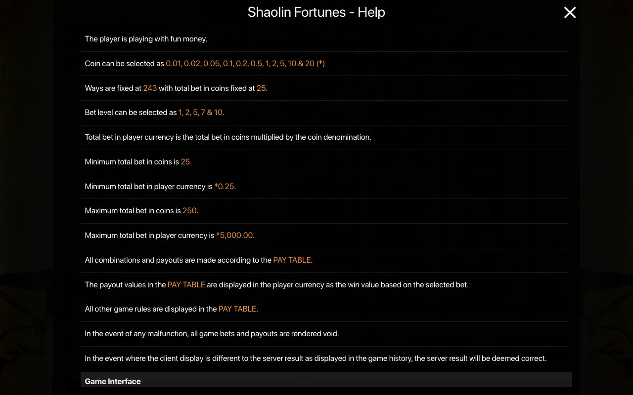 Spielregeln, Seite 1 — Shaolin Fortunes