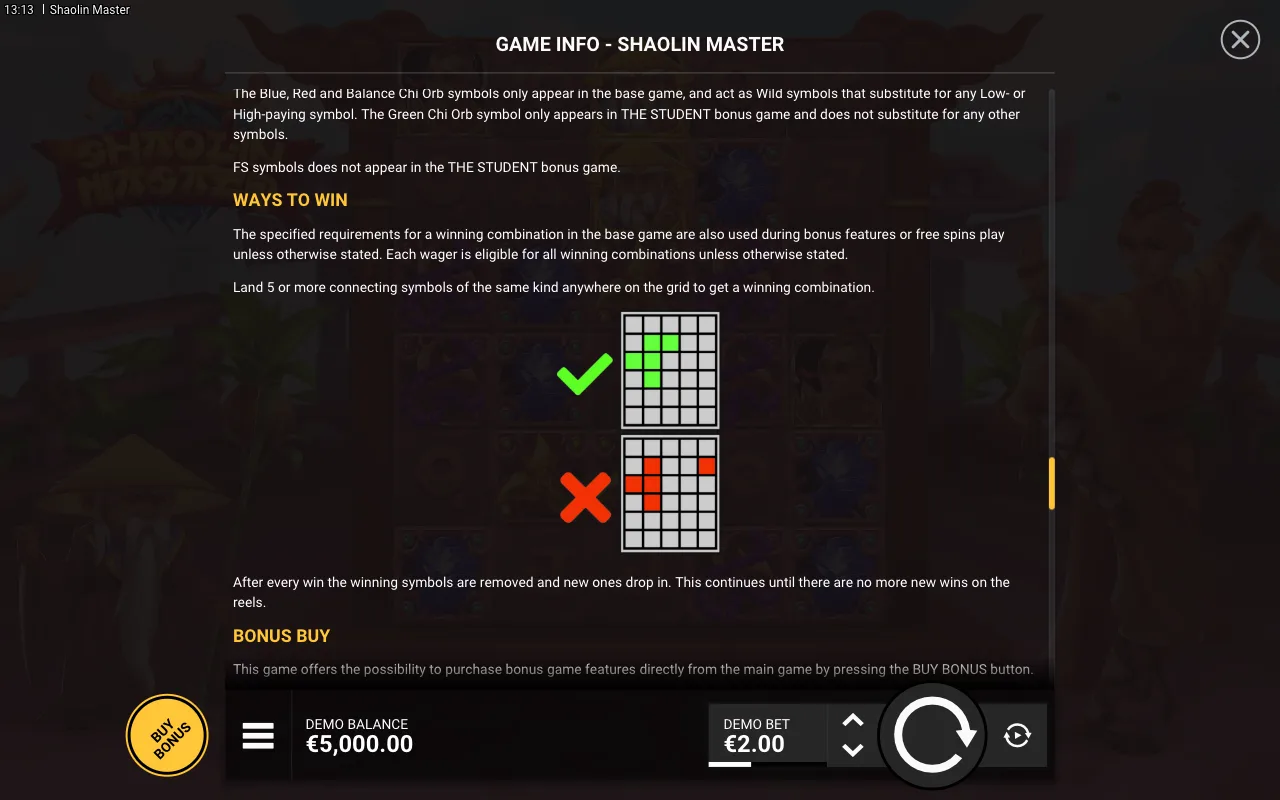 Game rules, page 8 — Shaolin Master