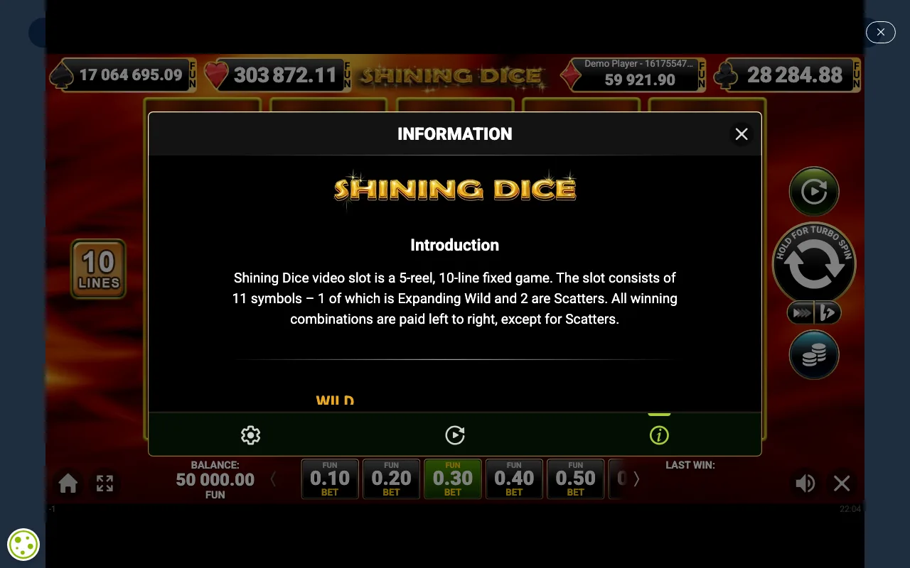 Game rules, page 1 — Shining Dice