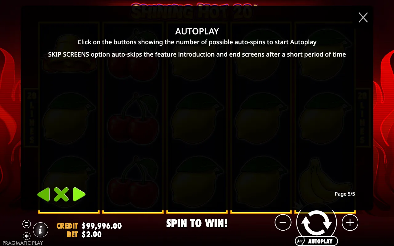 Autoplay — Shining Hot 20