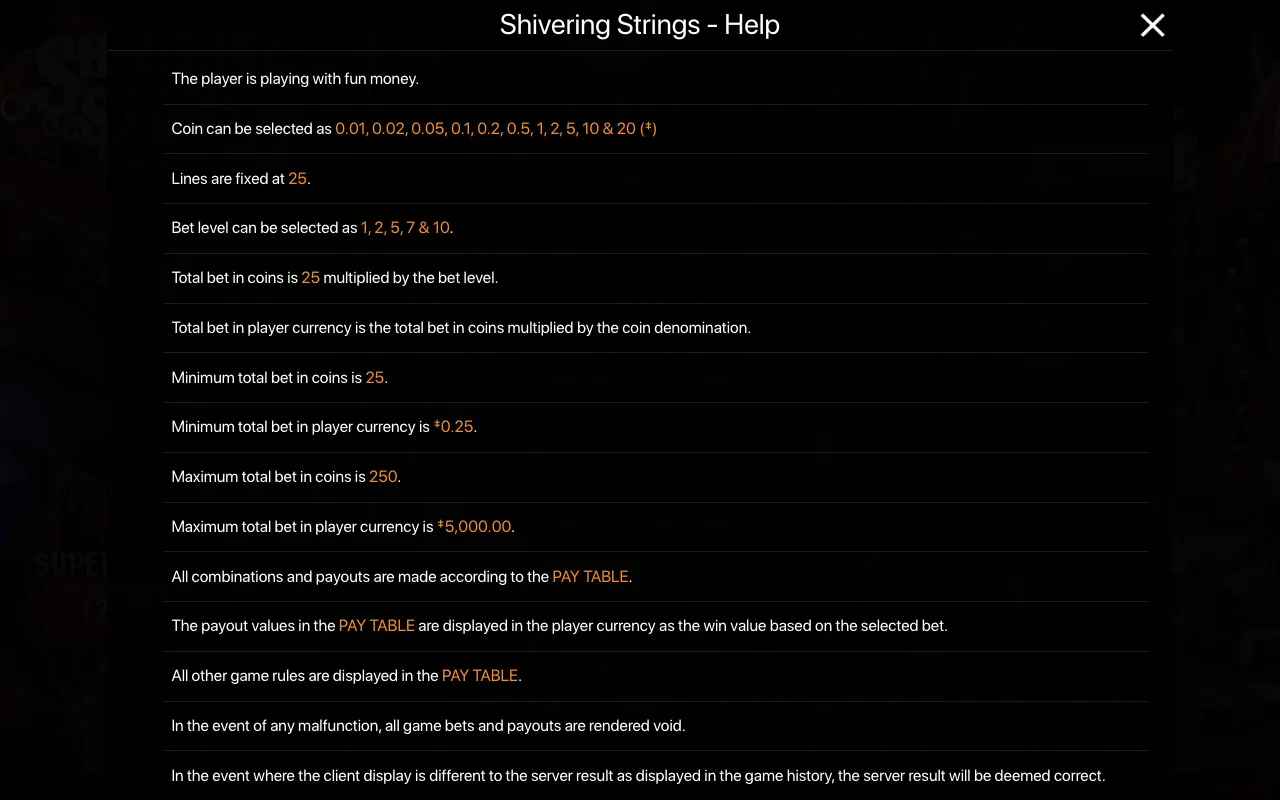 Spielregeln, Seite 1 — Shivering Strings